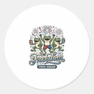 Sticker Rond Équipe de grenouille de liberté Conception de chem