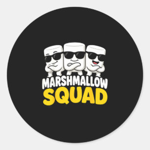Sticker Rond Équipe de guimauve feu de camp s'mores 