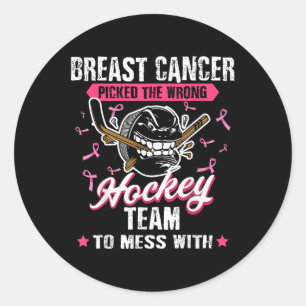 Sticker Rond Équipe de hockey sur cancer du sein Sensibilisatio