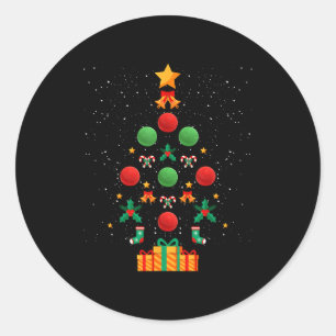 Sticker Rond Équipe de kickball arbre de Noël Xmas