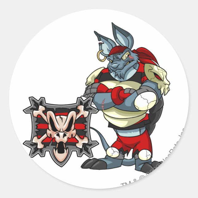 Sticker Rond Équipe de Krawk Island Capitaine 1 (Devant)