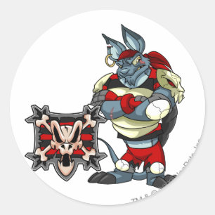 Sticker Rond Équipe de Krawk Island Capitaine 1