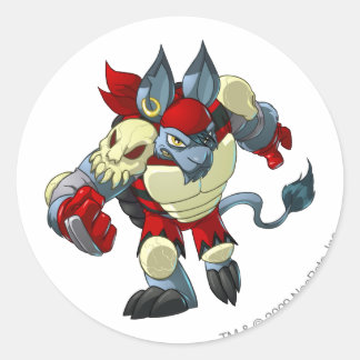 Sticker Rond Équipe de Krawk Island Capitaine 2