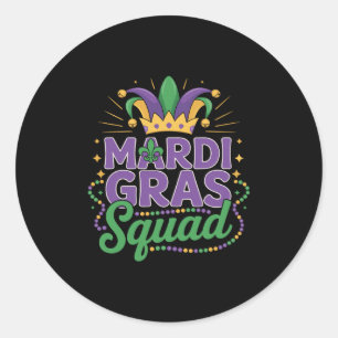 Sticker Rond Équipe de la Mardi Gras Groupe de Correspondance É