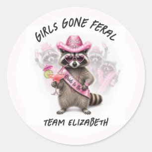 Sticker Rond Équipe de la Mariée Filles Déchaînées Enterrement