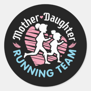 Sticker Rond Équipe de la mère fille