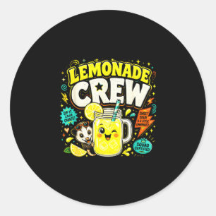 Sticker Rond Équipe de limonade drôle enfants mignons stand de