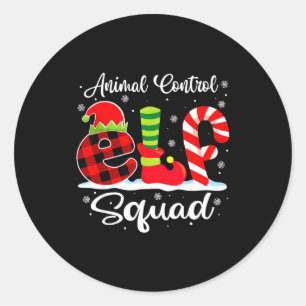 Sticker Rond Équipe de lutin de contrôle animalier Officier de 