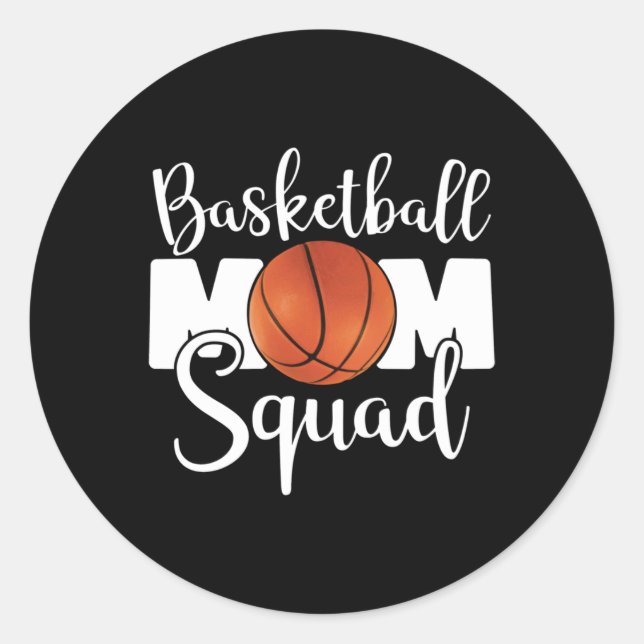 Sticker Rond Équipe de maman de basket-ball (Devant)