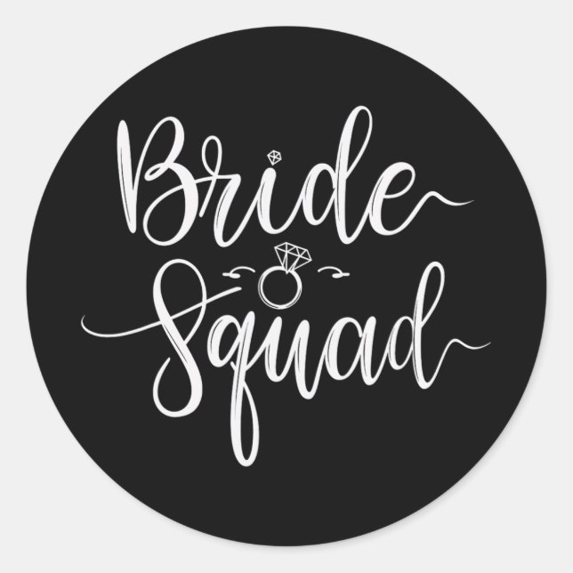 Sticker Rond Équipe de Mariage de l'équipe de mariée Bacheloret (Devant)