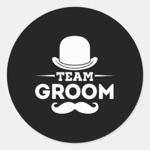 Sticker Rond Équipe de marié Crew Party Squad Grooms Bachelor 