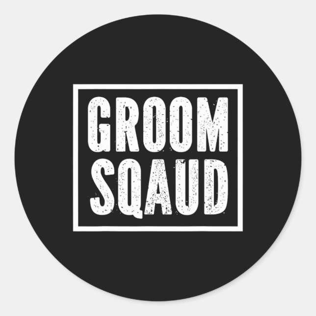 Sticker Rond Équipe de marié en célibataire Fête Squad Équipe M (Devant)