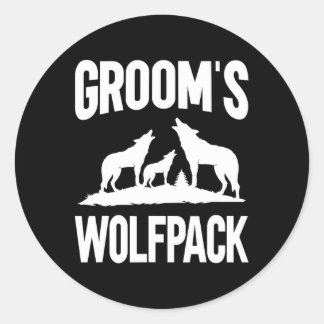 Sticker Rond Équipe de marié Wolfpack