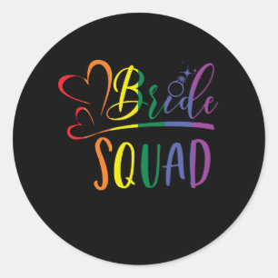 Sticker Rond Équipe de mariée LGBT enterrement de vie de jeune 
