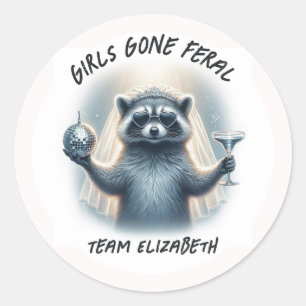 Sticker Rond Équipe de Mariée Sauvage Enterrement de Vie de Jeu