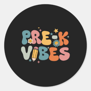 Sticker Rond Équipe de maternelle Professeur Élève Vibes Présco