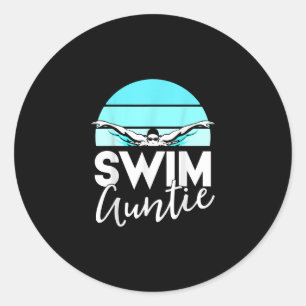 Sticker Rond Équipe de natation Tante Tante Nephew nage nage Ca