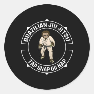 Sticker Rond Équipe de paresseux de Jiu Jitsu drôle - BJJ et Gr