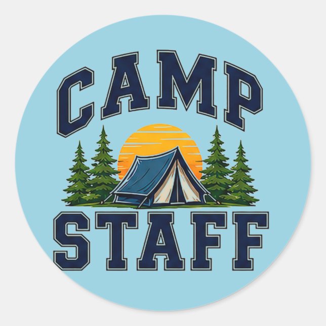 Sticker Rond Équipe de personnel de camp dactylographie 👕 (Devant)