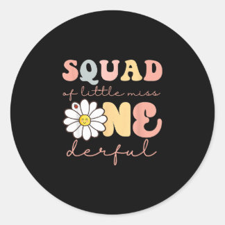 Sticker Rond Équipe de petite miss onederful premier anniversai