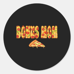 Sticker Rond Équipe de pizza d'anniversaire Bonus Maman