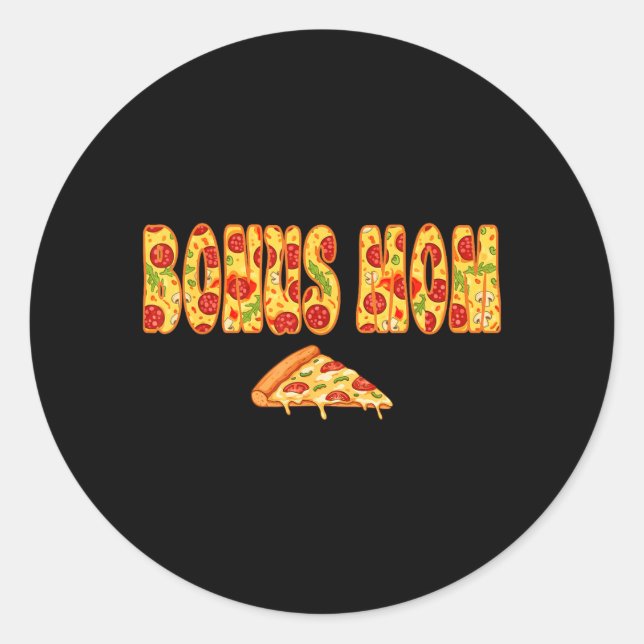 Sticker Rond Équipe de pizza d'anniversaire Bonus Maman (Devant)