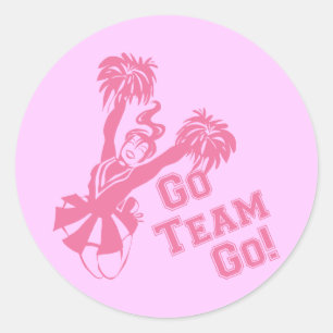 Sticker Rond Équipe de pom-pom girl Go