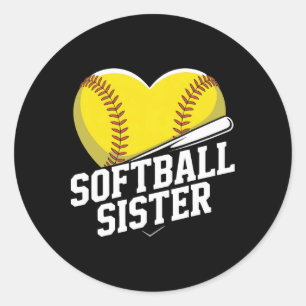 Sticker Rond Équipe de pom-pom girls sœur de softball pour fill