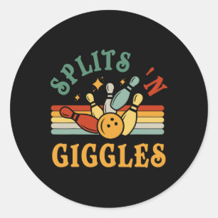 Sticker Rond Équipe de quilles Funny Splits n Giggles Hommes Fe
