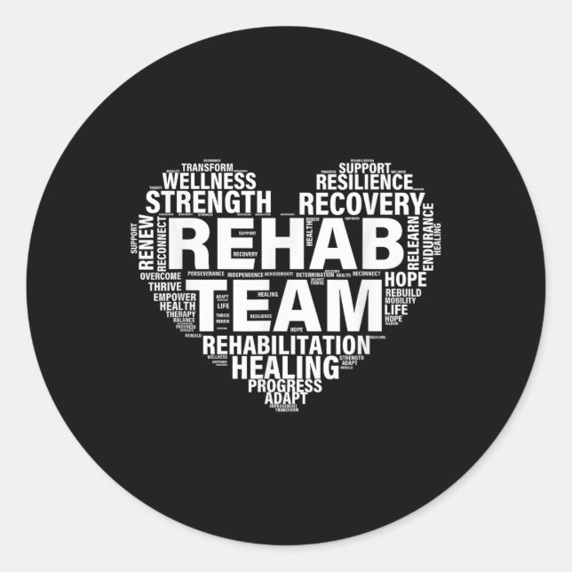 Sticker Rond Équipe de réadaptation Médecine de réadaptation (Devant)