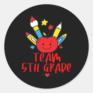 Sticker Rond Équipe de rentrée Byck 5e Bonjour élève Enseignant