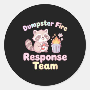 Sticker Rond Équipe de réponse aux incendies de benne Raccoon K