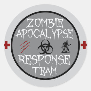 Sticker Rond Équipe de réponse d'apocalypse de zombi