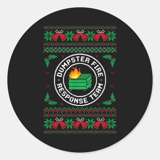 Sticker Rond Équipe de réponse de l'incendie de benne Pull de N (Devant)