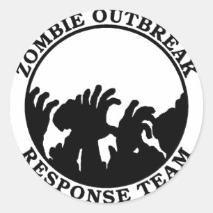 Sticker Rond Équipe de réponse de manifestation de zombi (mai