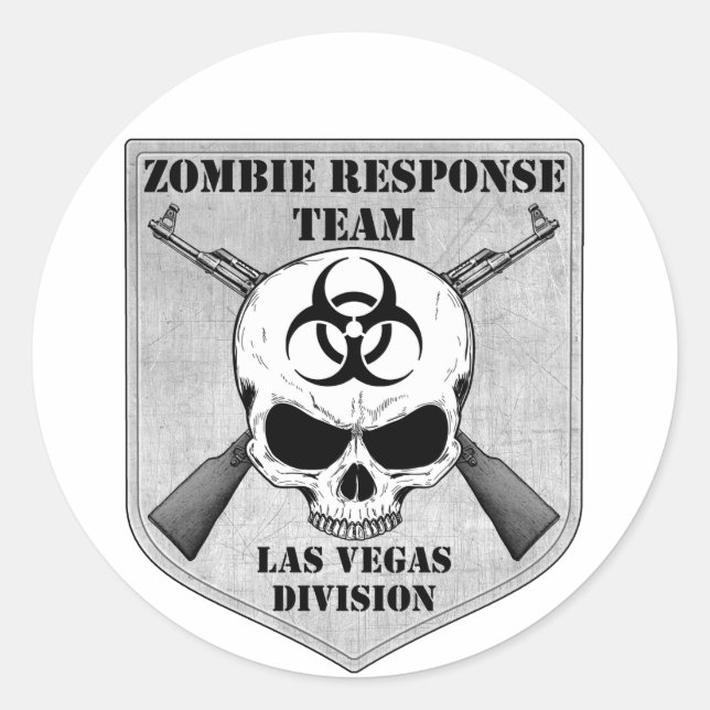 Sticker Rond Équipe de réponse Zombie : Division Las Vegas (Devant)