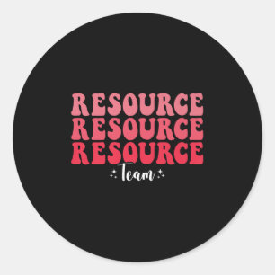 Sticker Rond Équipe de ressources super Enseignant de l'enseign