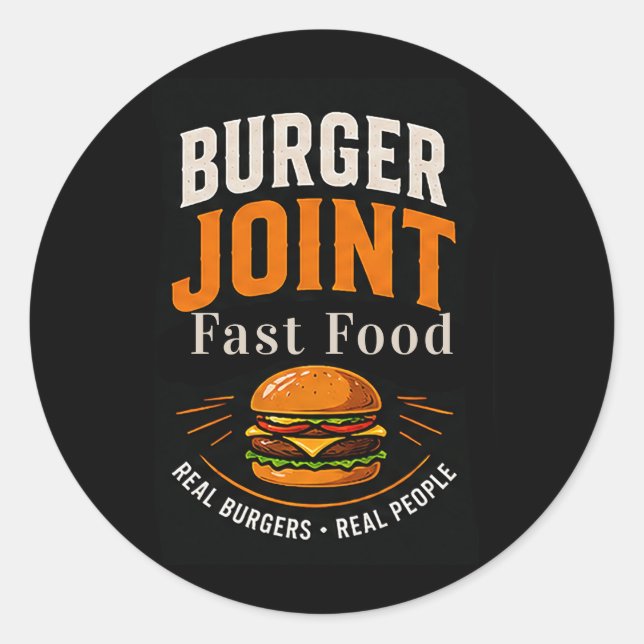 Sticker Rond Équipe de restauration rapide du Burger Joint 🍟 (Devant)
