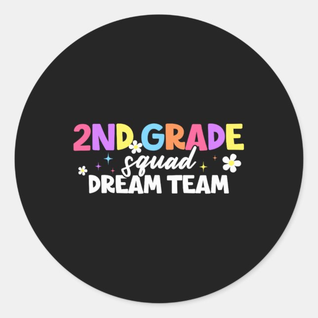 Sticker Rond Équipe de rêve de 2e année Professeur Élève Ck à S (Devant)