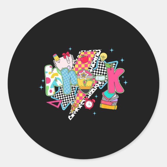 Sticker Rond Équipe de rêve pré-maternelle chic École maternell (Devant)