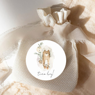 Sticker Rond Équipe de révélation du sexe Boho Garçon Baby Show