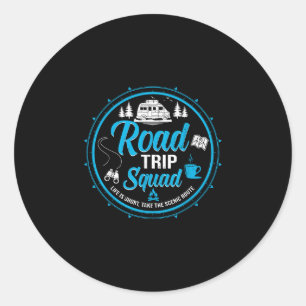 Sticker Rond Équipe de road trip vacances en famille groupe cor