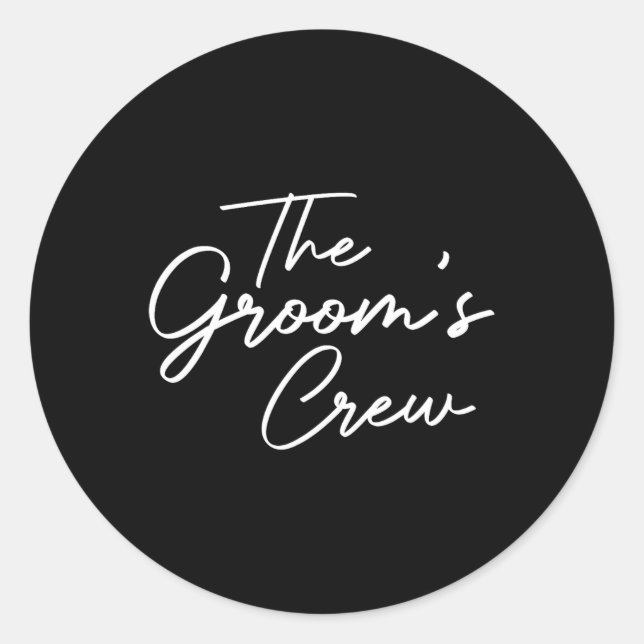 Sticker Rond Équipe de salle de classe Bachelor Party Groomsmen (Devant)