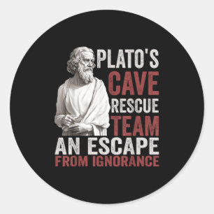 Sticker Rond Équipe de Secourt de la grotte Platos - Philosophi