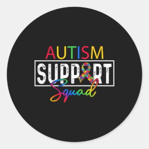 Sticker Rond Équipe de sensibilisation de l'autisme Groupe de s
