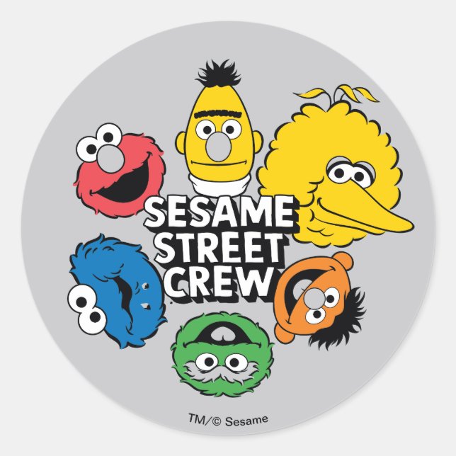 Sticker Rond Équipe de Sesame Street (Devant)