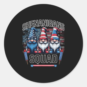 Sticker Rond Équipe de Shenanigans Drôles de Gnomes Patriotes 4
