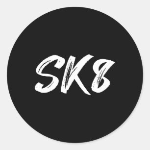 Sticker Rond Équipe de skate drôle Sk8 Planche à roulettes Skat