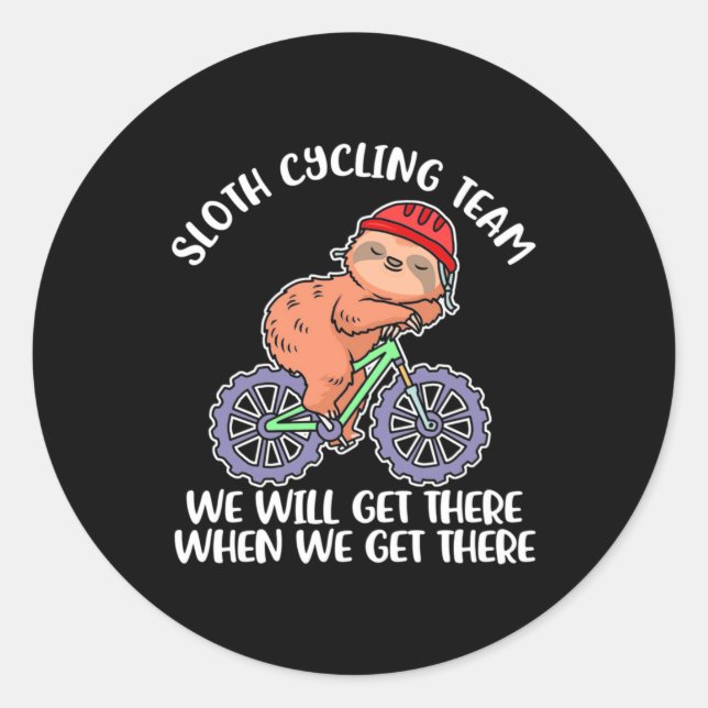 Sticker Rond Équipe de Sloth Cycling (Devant)