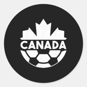 Sticker Rond Équipe de soccer du Canada Drapeau Feuille d'érabl